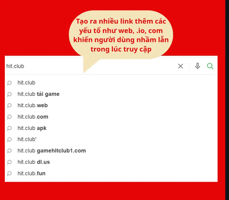 Link thật Hit.Club có favicon và logo chuẩn trên trình duyệt, còn link giả Hit.Club thiếu biểu tượng hoặc dùng logo mờ.